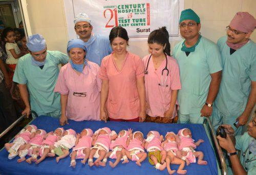 Femme indienne donne naissance à 11 bébés