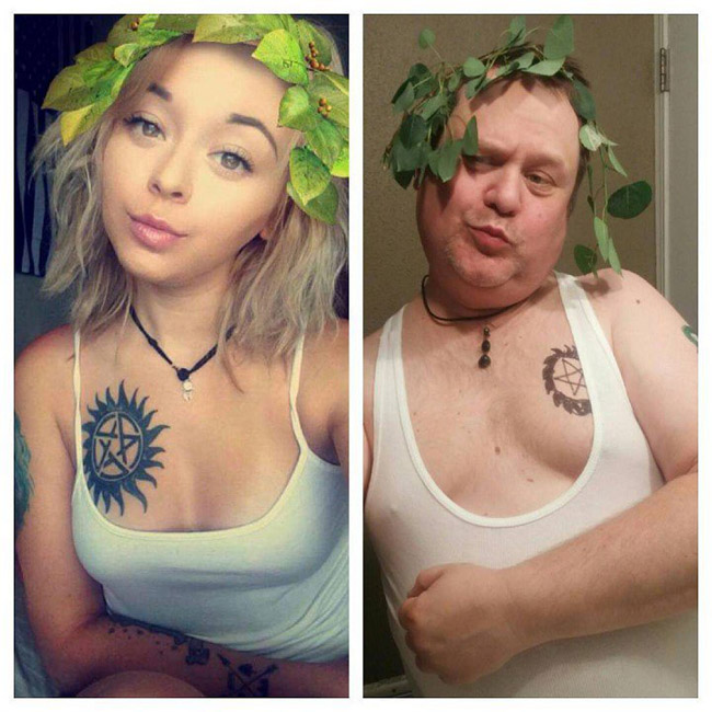 Ce père trolle sa fille en imitant ses selfies ridicules