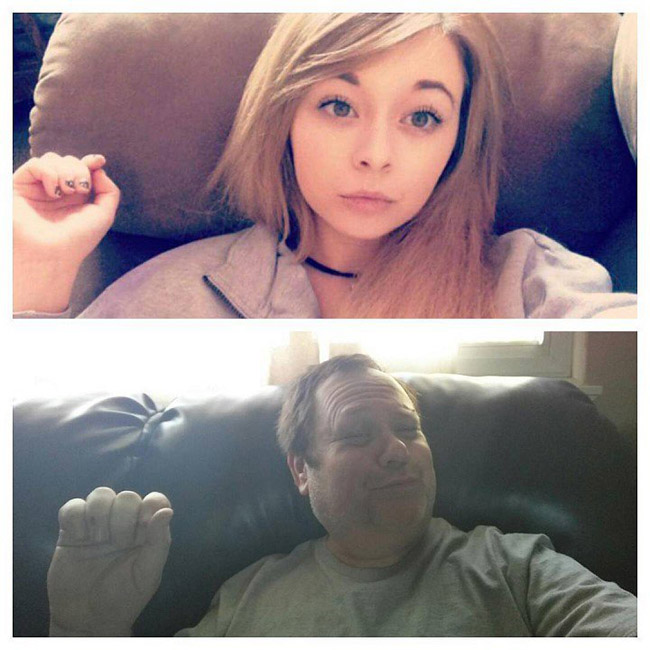 Blague des selfies d’un père à sa fille