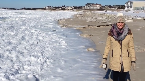 L'océan atlantique gelé dans le Massachusetts? Incroyable!