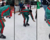 Un homme fait du patin à glace pour la première fois