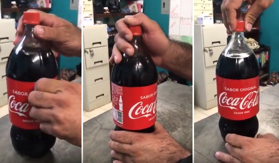 Ils cachent tout dans une bouteille de Coca-Cola spécial contrebande. TRÈS ASTUCIEUX!