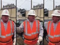 Un ouvrier du bâtiment imite Donald Trump