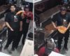 Un employé sauve une pizza alors qu'elle allait tomber au sol