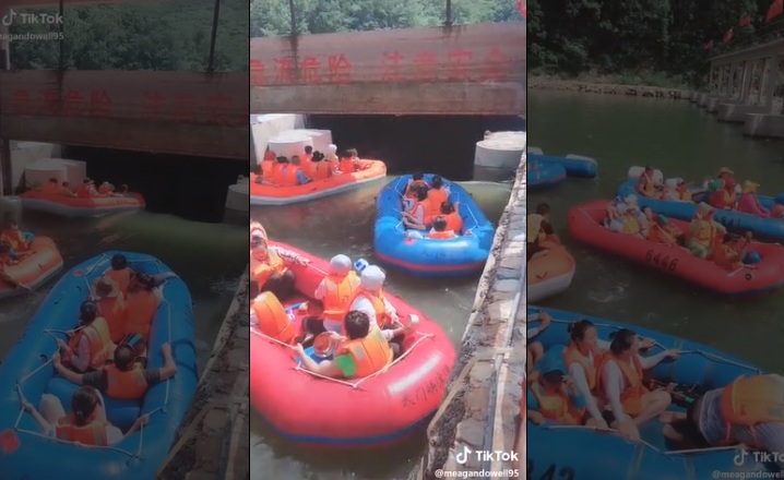 Rafting en vacances sur une rivière en Chine