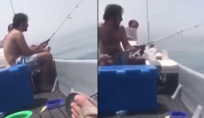 Ce pêcheur s'est fait soudainement une belle frayeur