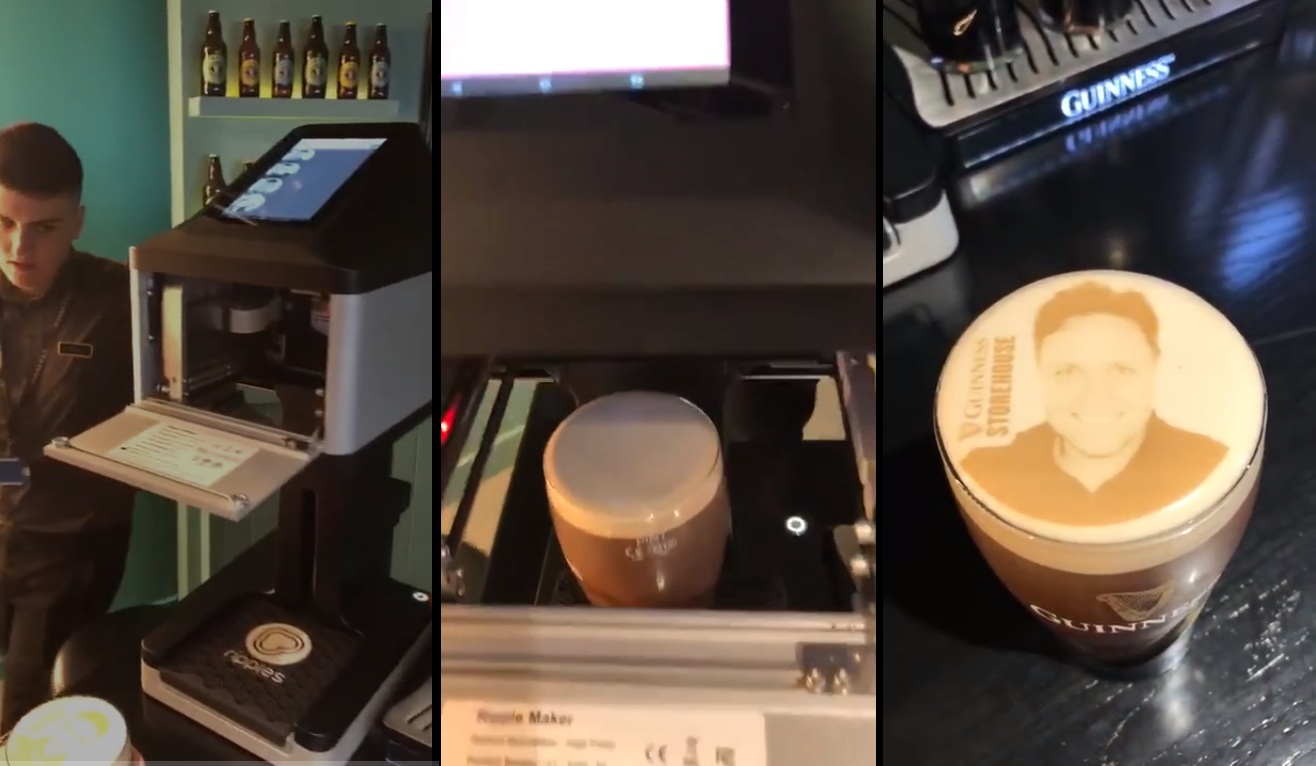 Cette imprimante permet d'imprimer son propre visage sur de la mousse de bière