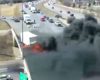 Un camion explose immédiatement après un accident